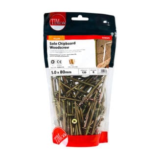 TIMCO Solo Countersunk Gold Woodscrews - 5.0 x 80 - Bag