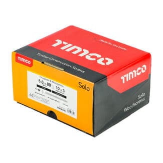 TIMCO Solo Countersunk Gold Woodscrews - 5.0 x 80 - Industry Pack