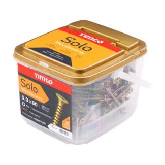 TIMCO Solo Countersunk Gold Woodscrews - 5.0 x 80 - Tub