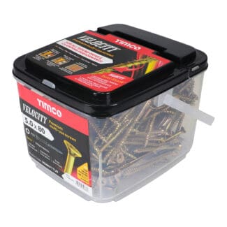 TIMCO Velocity Premium Multi-Use Countersunk Gold Woodscrews - 5.0 x 80 - Tub