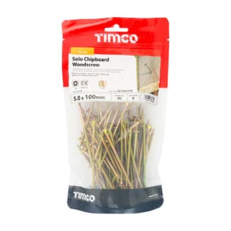 TIMCO Solo Countersunk Gold Woodscrews - 5.0 x 100 - Bag