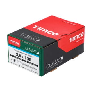 TIMCO Classic Multi-Purpose Countersunk A2 Stainless Steel Woodcrews - 5.0 x 100