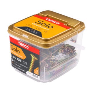 TIMCO Solo Countersunk Gold Woodscrews - 5.0 x 100 - Tub