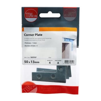 TIMCO Corner Plates Silver - 50 x 50 x 13