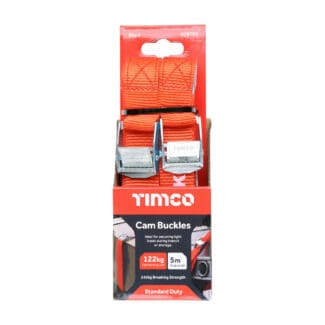 TIMCO Cam Buckle Tie Downs Standard Duty - 5m x 25mm