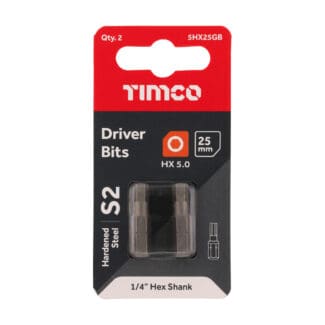 TIMCO Hex Driver Bit S2 Grey - 5.0 x 25