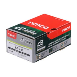 Timco C2 Exterior Strong-Fix PZ Double Countersunk with Ribs Twin-Cut Silver - 6.0 x 40