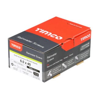 Timco Rainwater Screws PZ Low Profile Pan Exterior White - 6.0 x 40