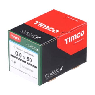 TIMCO Classic Multi-Purpose Countersunk A2 Stainless Steel Woodcrews - 6.0 x 50