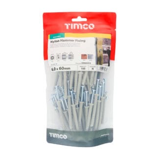 TIMCO Nylon Hammer Fixings - 6.0 x 60
