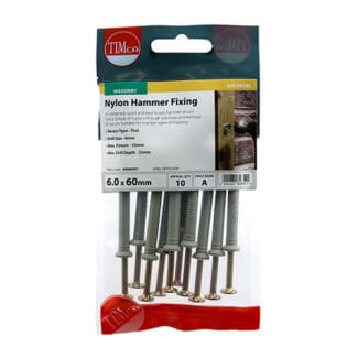 TIMCO Nylon Hammer Fixings - 6.0 x 60