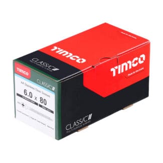 TIMCO Classic Multi-Purpose Countersunk A4 Stainless Steel Woodcrews - 6.0 x 80