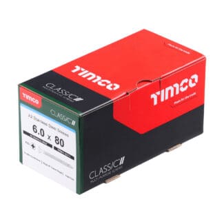 TIMCO Classic Multi-Purpose Countersunk A2 Stainless Steel Woodcrews - 6.0 x 80