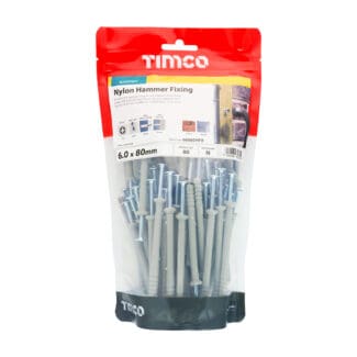 TIMCO Nylon Hammer Fixings - 6.0 x 80