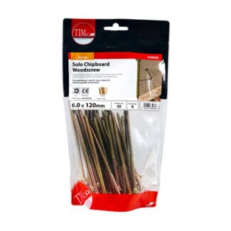 TIMCO Solo Countersunk Gold Woodscrews - 6.0 x 120 - Bag