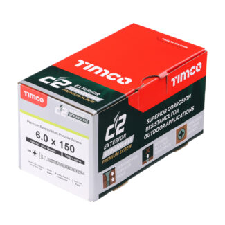 Timco C2 Exterior Strong-Fix PZ Double Countersunk with Ribs Twin-Cut Silver – 6.0 x 150