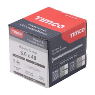 TIMCO Masonry Screws Countersunk Silver - 6.0 x 40