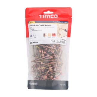 Timco Advanced Coach Screws Hex Flange Yellow  - 6.0 x 60