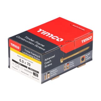 TIMCO Solo Advanced Hex Head Gold Coach Woodscrews - 6.0 x 70