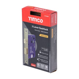 TIMCO 3 Lever Electro Brass Mortice Sashlock 78mm Case 58mm Backset