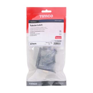 Timco Tubular Latch Matt Black  - 67 case / 45 backse -