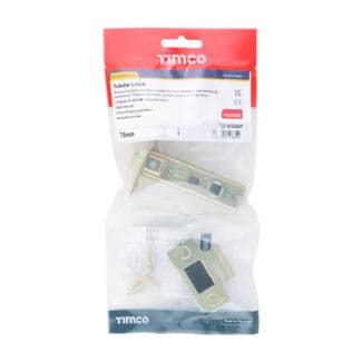 Timco Tubular Latch Electro Brass  - 76 case / 57 backse -
