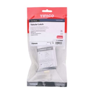 Timco Tubular Latch Matt Black  - 76 case / 57 backse -
