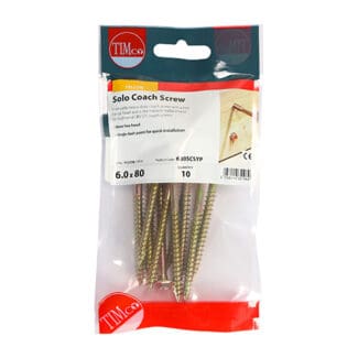 TIMCO Solo Advanced Hex Head Gold Coach Woodscrews - 6.0 x 80