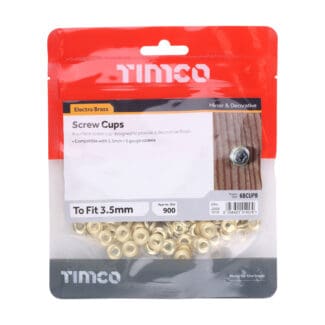 Timco Screw Cups Electro Brass  -  -o fi - 6 Gauge Screws