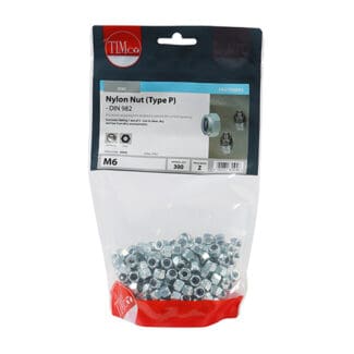 TIMCO Nylon Insert Nuts Type P DIN982 Silver - M6