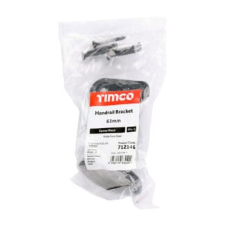 TIMCO Steel Handrail Bracket Black - 63mm