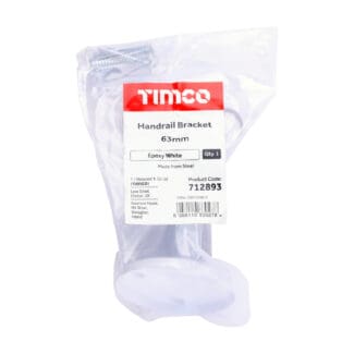 TIMCO Steel Handrail Bracket White - 63mm
