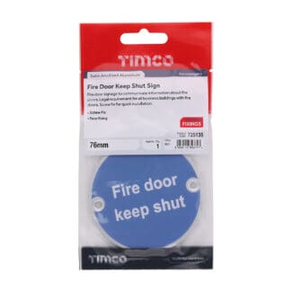 Timco Fire Door Keep Shut Sign Satin Anodised Aluminium  - 76mm