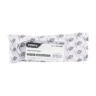 Timco Hat & Coat Hooks Satin Anodised Aluminium  - 125 x 19