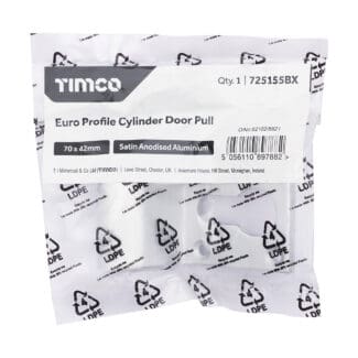 Timco Euro Profile Cylinder Door Pull Satin Anodised Aluminium  - 70 x 42
