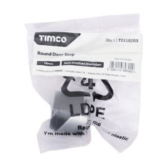 Timco Round Door Stop Satin Anodised Aluminium  - 38mm