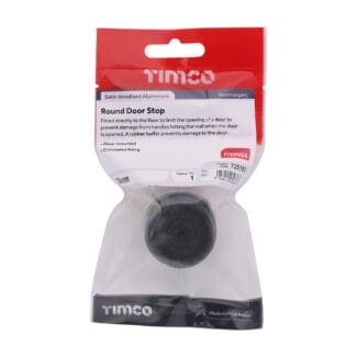 Timco Round Door Stop Satin Anodised Aluminium  - 38mm