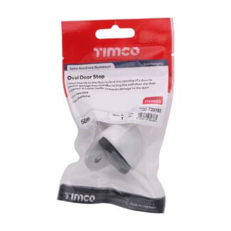 Timco Oval Door Stop Satin Anodised Aluminium  - 50mm