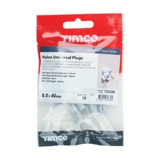 TIMCO Nylon Universal Plugs - 8.0 x 40