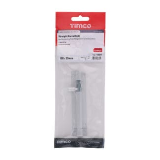 Timco Straight Barrel Bolt Satin Aluminium  - 100 x 25