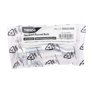 Timco Necked Barrel Bolt Satin Anodised Aluminium  - 75 x 25