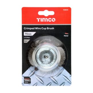 TIMCO Drill Cup Brush Crimped Steel Wire - 75mm