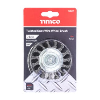 TIMCO Drill Wheel Brush Twisted Knot Steel Wire - 75mm