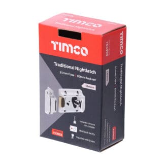 Timco Traditional Nightlatch Chrome  - 91 case / 60 backse -
