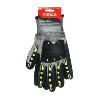 Timco Impact Cut Glove Sandy Nitrile Coated HPPE Fibre and Glass Fibre Gloves with TPR Pads  - X Large