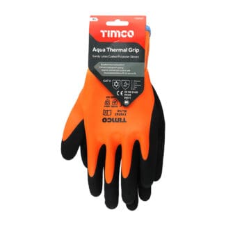 Timco Aqua Thermal Grip Glove Sandy Latex Coated Polyester  - X Large