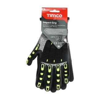 Timco Impact Cut Glove Sandy Nitrile Coated HPPE Fibre and Glass Fibre Gloves with TPR Pads  - Medium