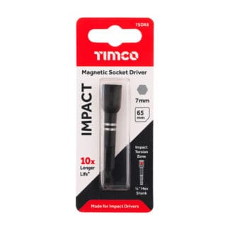 TIMCO X6 Impact Magnetic Socket Driver - 7mm x 65mm