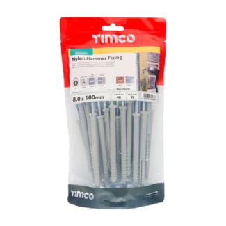 TIMCO Nylon Hammer Fixings - 8.0 x 100