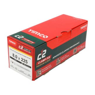 TIMCO C2 Clamp-Fix Multi-Purpose Premium Countersunk Gold Woodscrews - 8.0 x 225